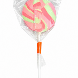 Cream soda swirly lollipop in pink and green