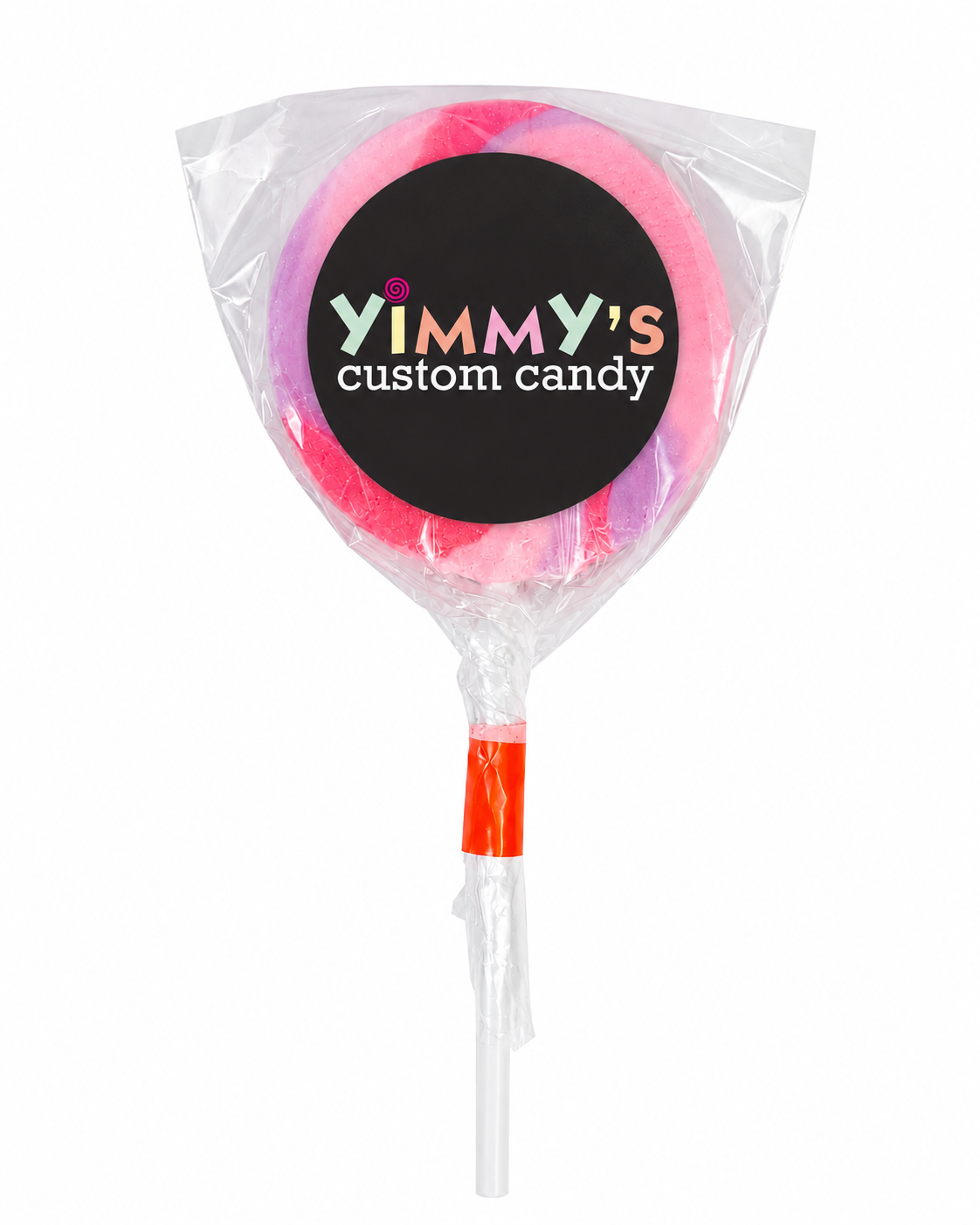 custom_swirly_lollipops_yimmys_candy Custom swirly lollipop with personalised sticker