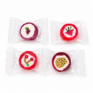 Fruit Frenzy fruity sweets in cherry strawberry passionfruit and grape flavours
