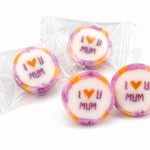 I love you mum sweets in blueberry flavour