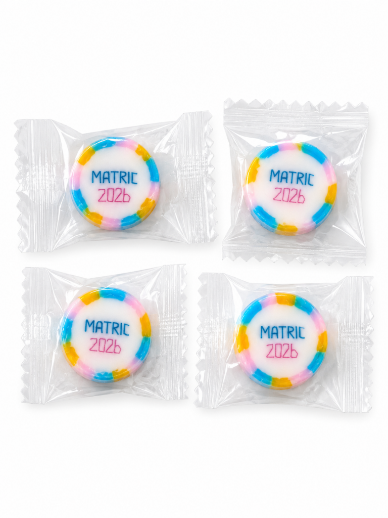 Matric 2026 sweets in peach flavour