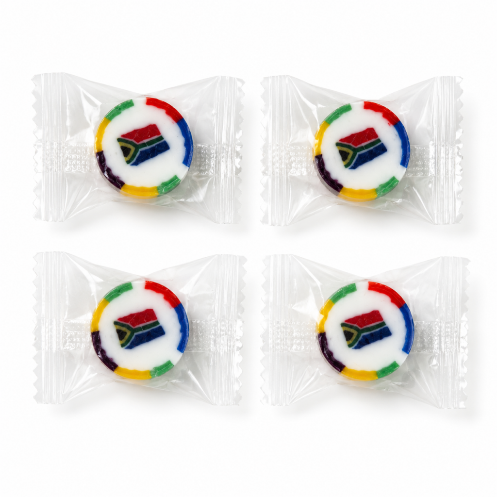 South African Flag sweets in vanilla flavour
