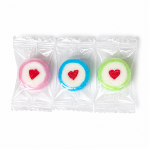 Sweethearts in Wicks Bubblegum Cream Soda and Vanilla Raspberry flavours