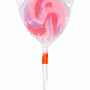 Vanilla raspberry swirly lollipops in pink tones
