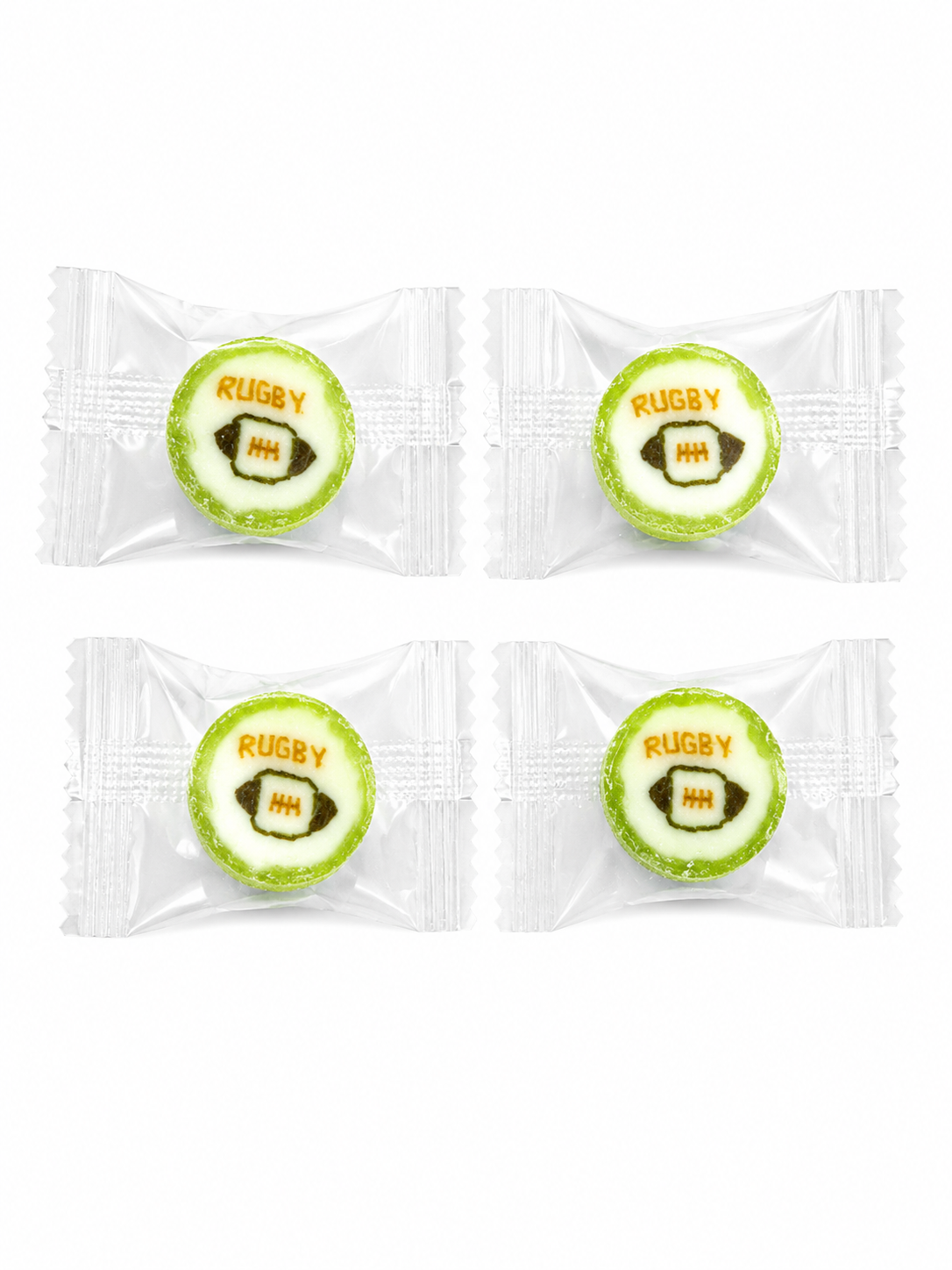 Handcrafted Rugby Rock Candy Banana Flavour Individually Wrapped Sports-Themed Sweets